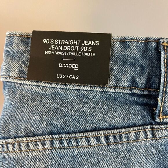 H&M Divided 90s Straight Jean High Waist Split Hem | SZ 2 - Picture 12 of 12